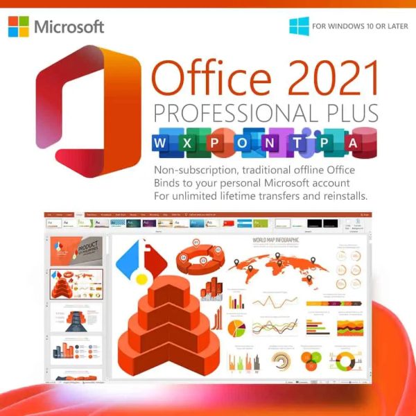Microsoft Office Professional Plus 2021 Product Key For 1 PC, Lifetime Activation